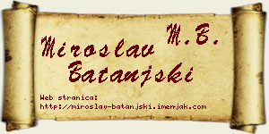 Miroslav Batanjski vizit kartica